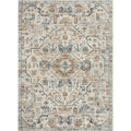 Bohemian Medallion Low-Pile Machine-Washable Area Rug, Cream and Terra